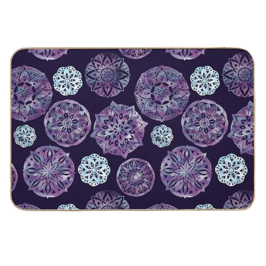 Watercolor Mandala Digital Drawing  Repositionable Bath Mat