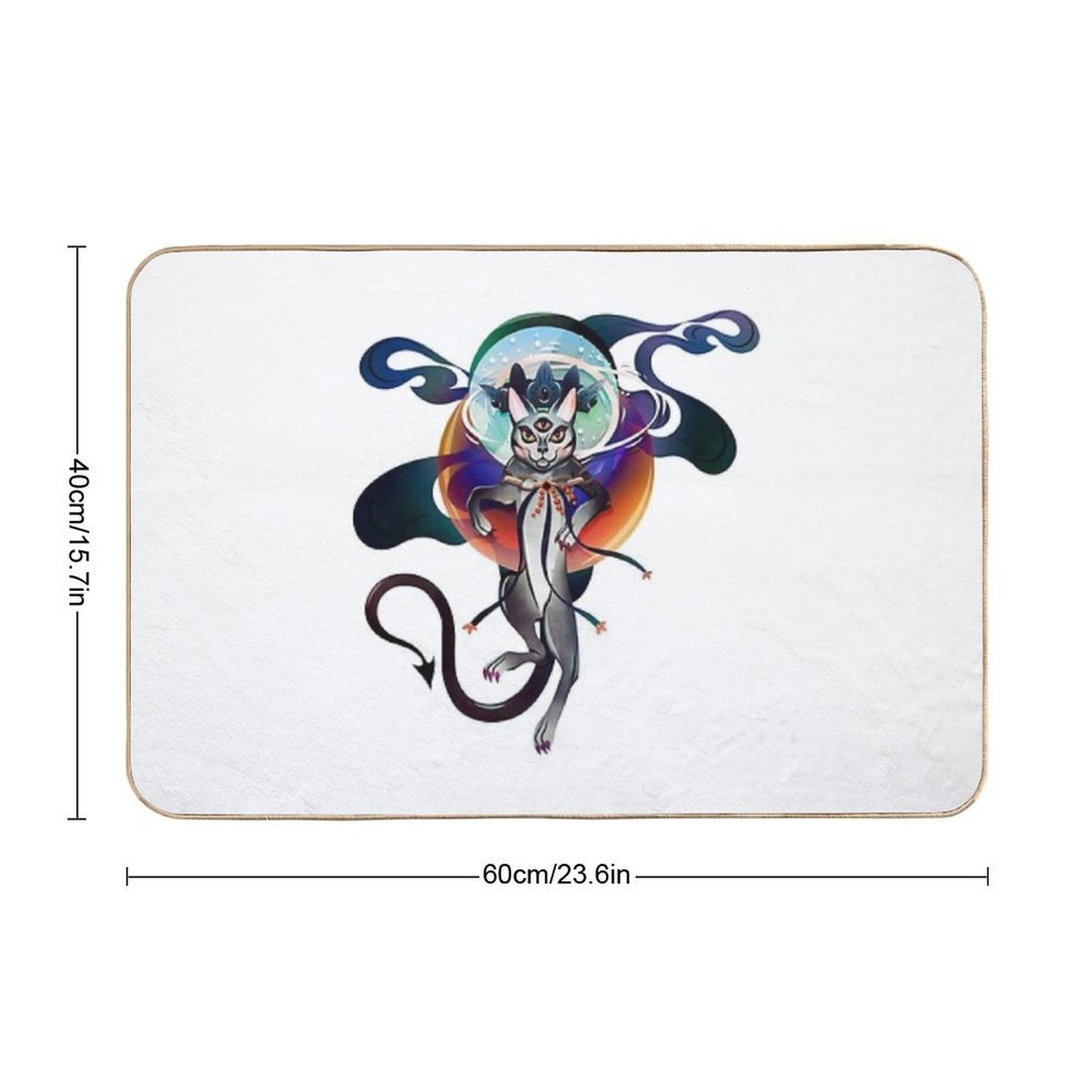 Ray, The King of Cats. Warlock by Day, Regal Magic Feline Cat by Night.  Absorbent Bath Mat