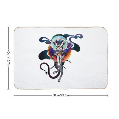 Ray, The King of Cats. Warlock by Day, Regal Magic Feline Cat by Night.  Absorbent Bath Mat