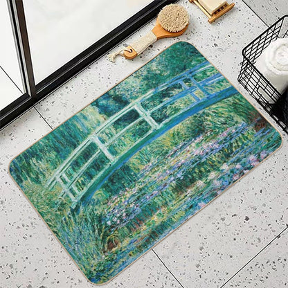 1899-Claude Monet-Water Lilies And Japanese Bridge  Slip-Resistant Bath Mat