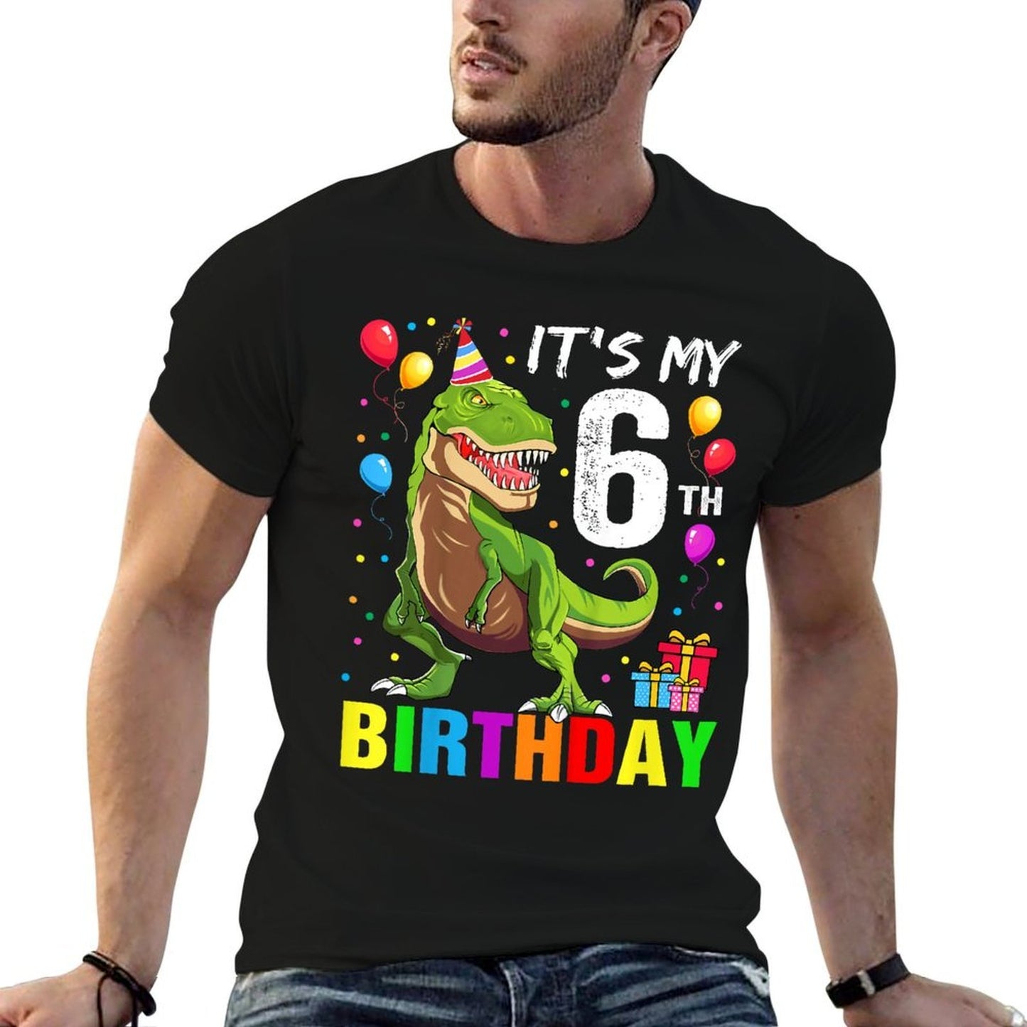 It&#39;s My 6th Birthday Happy 6 Year T-Rex Boys  Eco-friendly Material T-Shirt