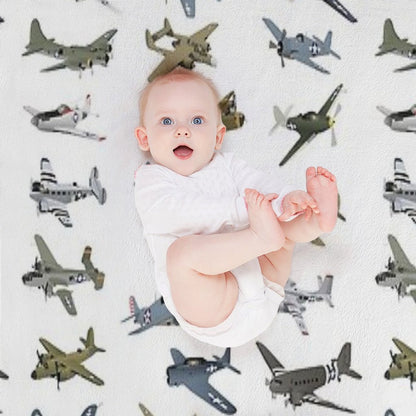 Various American WW2 Airplanes Wrinkle-free Throw Blanket