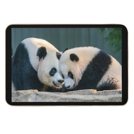 Mei Xiang And Xiao Qi Ji at The Smithsonian's National Zoo  Rapid-Drying Bath Mat