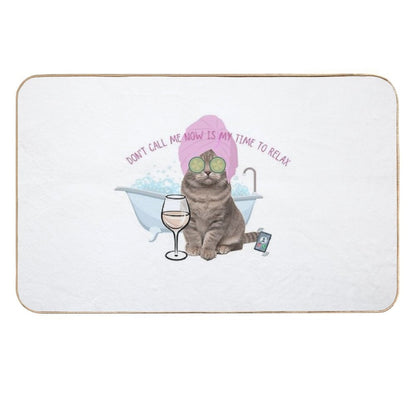 Funny Cat Relax  Stain-Proof Bath Mat