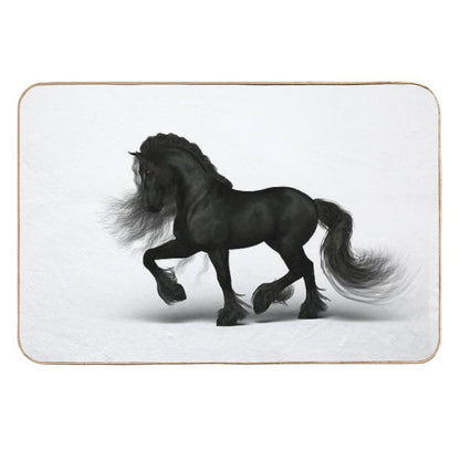 Friesian Horse  Slip-Resistant Bath Mat