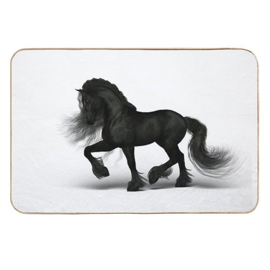 Friesian Horse  Slip-Resistant Bath Mat