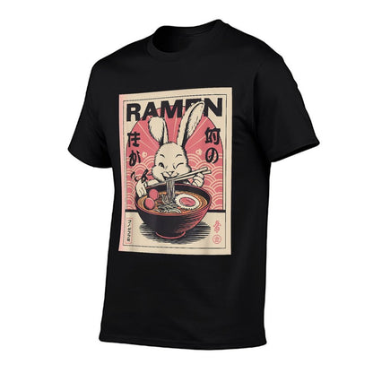 Anime Rabbit Manga Kawaii Otaku Neko Japanese Ramen Rabbit  Durable T-Shirt