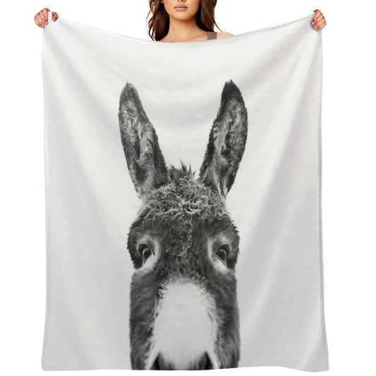 Peeking Donkey Multi-functional Throw Blanket