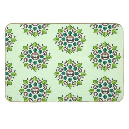 Mandala Sloth  Slip-Resistant Bath Mat