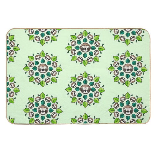Mandala Sloth  Slip-Resistant Bath Mat