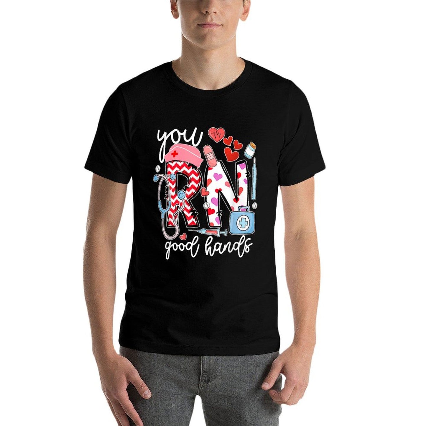 You RN Good Hands Cute Nurse Nursing Student Graduation  High-quality Stitching T-Shirt