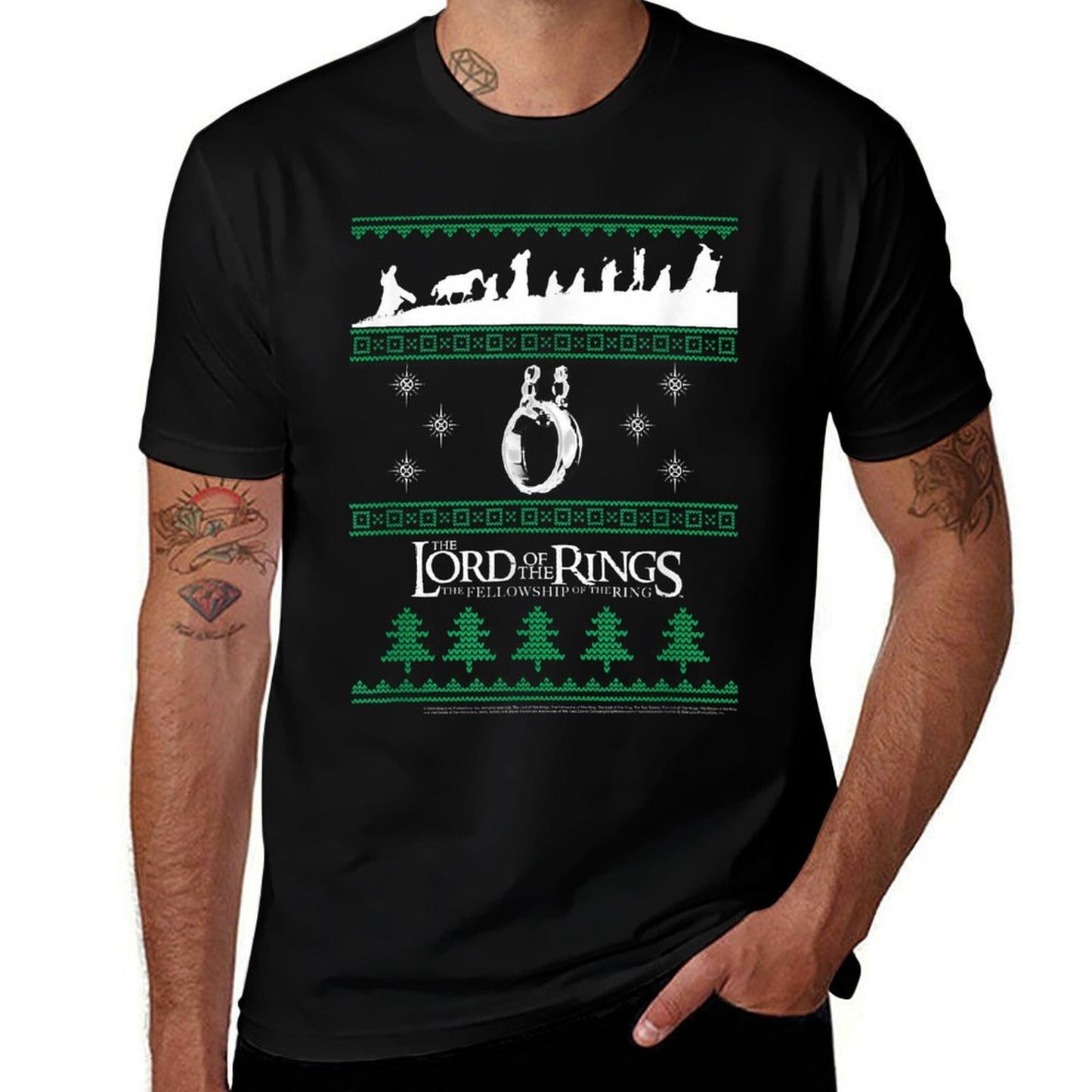Lord Of The Rings Christmas Sweater Pattern  High-quality Stitching T-Shirt
