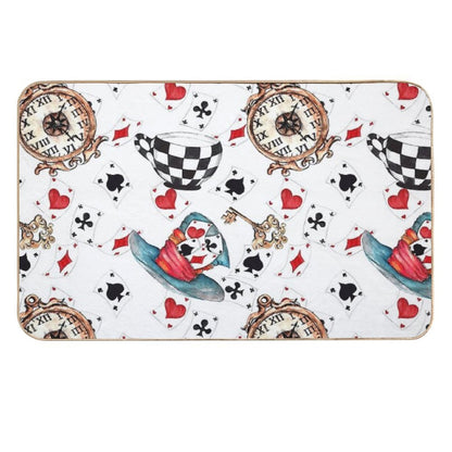 Alice in Wonderland Theme with White Background  Odorless Bath Mat