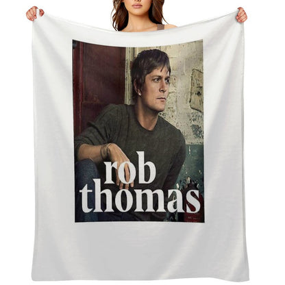 Rob Thomas Singer Music Band Sustainable Throw Blanket