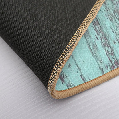 Turquoise Wood  High-Traffic Bath Mat