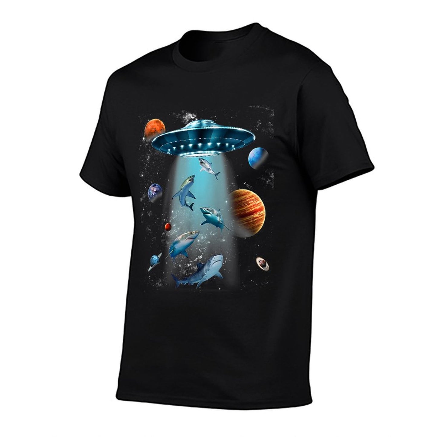 Galaxy Fish Shark Space UFO Alien Stars Sea Ocean Sharks  Stretchy T-Shirt