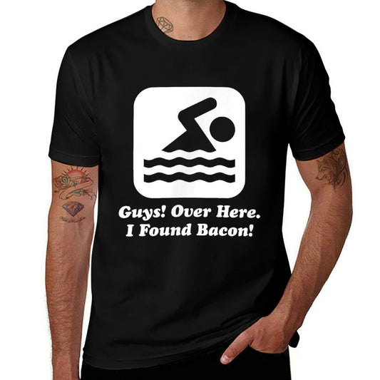 Funny Swimmer Over Here I Found Bacon  Breathable T-Shirt