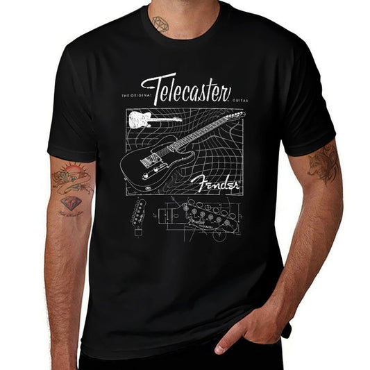 Fender The Original Telecaster Guitar Schematic Poster  Affordable Price T-Shirt