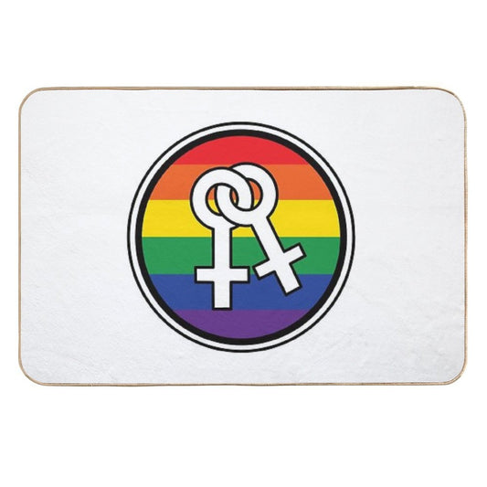 Female Symbols Rainbow  Pet-Safe Bath Mat