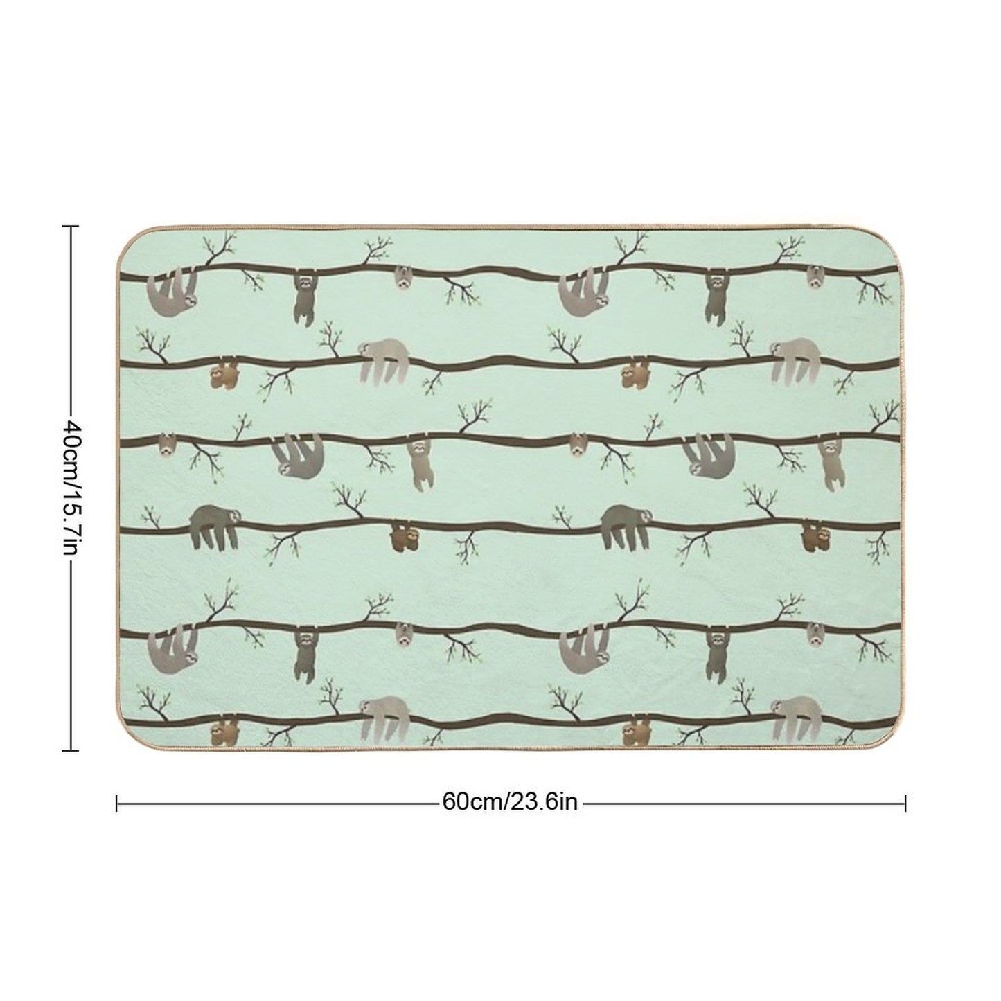 Sloths  Stain-Proof Bath Mat