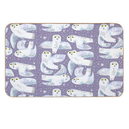 Snowy Owls  Repositionable Bath Mat
