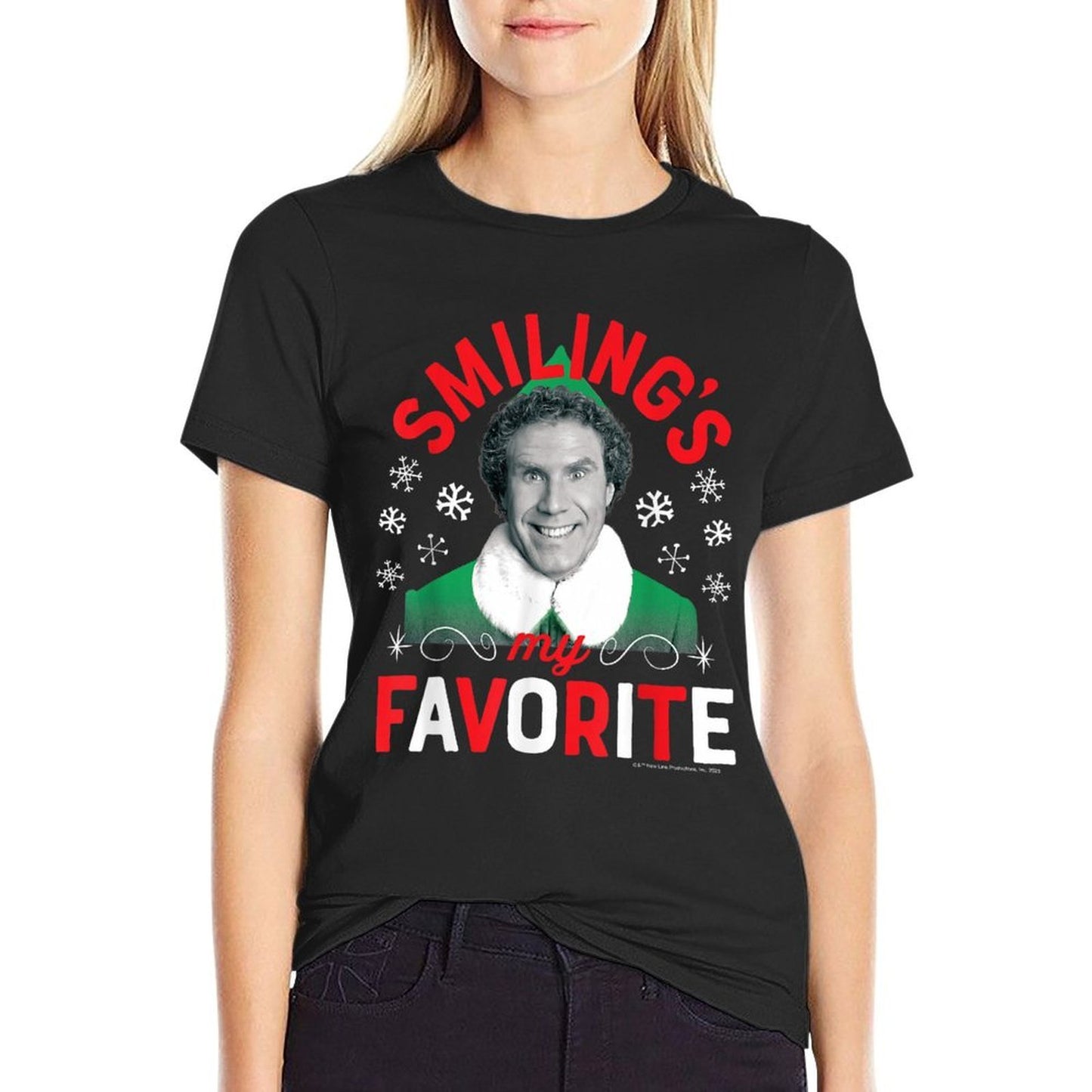 Elf - Smilings My Favorite  Oversized Silhouette T-Shirt