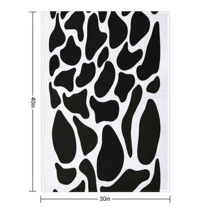 Black And White Caw Pattern. Machine-washable Throw Blanket
