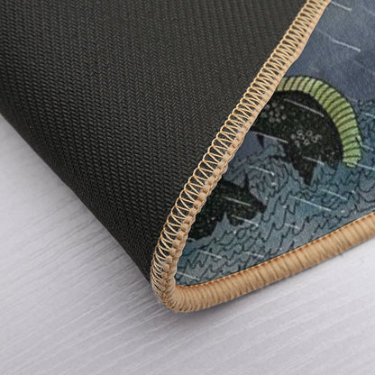 Vikings & Sea Serpent  Repositionable Bath Mat