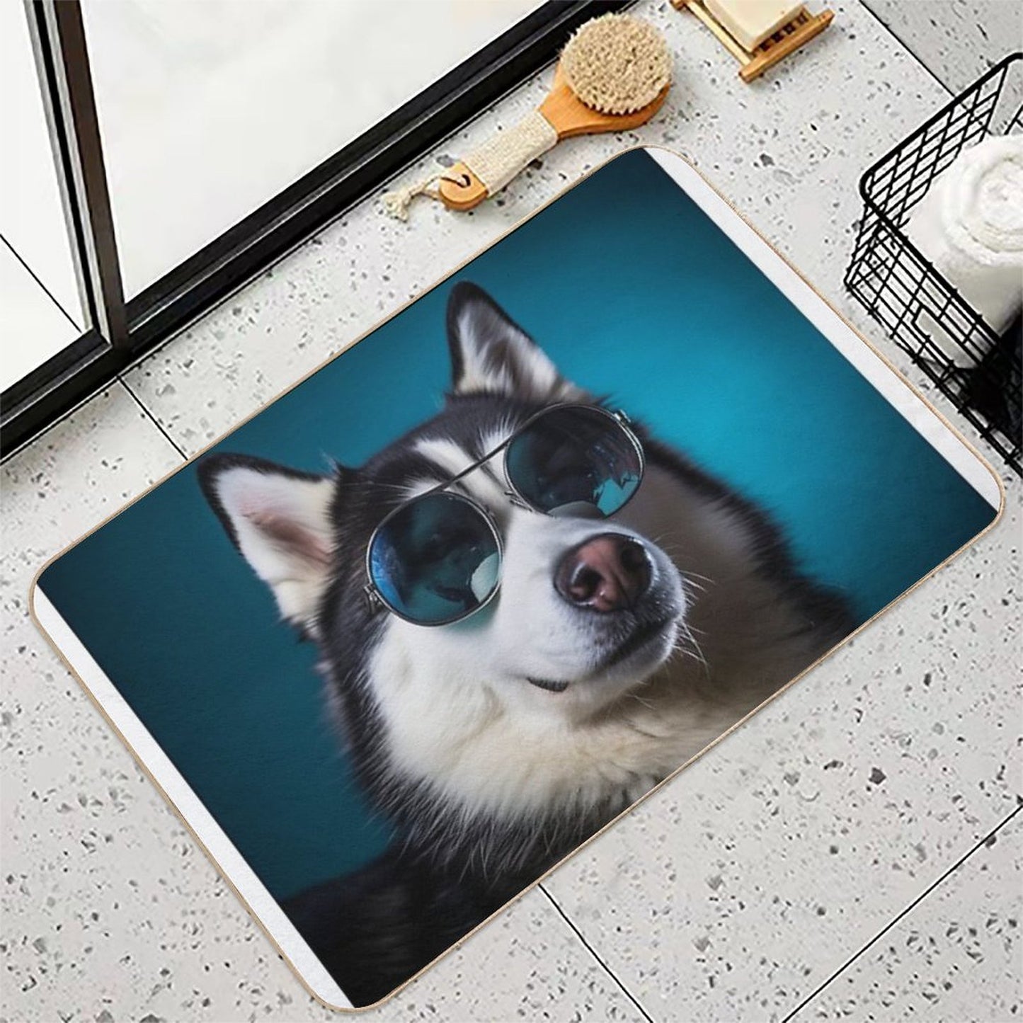 Mr Siberian Husky Durable Bath Mat