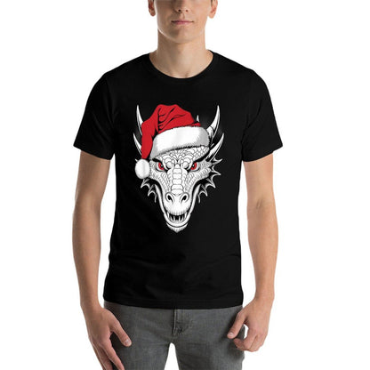 Joyful Dragon Santa on Dragon Christmas  Cotton T-Shirt