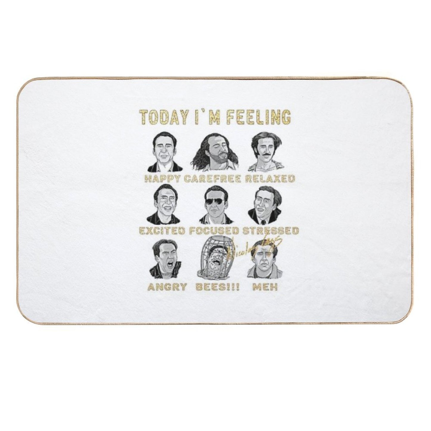 Nicholas Cage - Nicolas Cage - Nick Cage - Nic Cage  Funny Feeling  Easy Maintenance Bath Mat