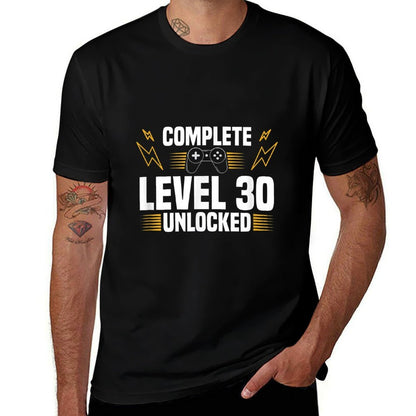 Complete Level 30 Unlocked 30th Birthday Gaming  Tagless Design T-Shirt
