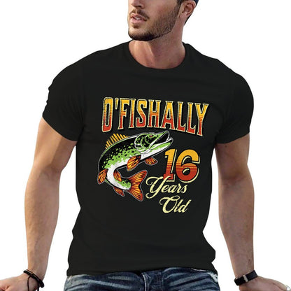 O'Fishally 16 Years Old Fishing Themed 16th Birthday Fish  Moisture-wicking T-Shirt