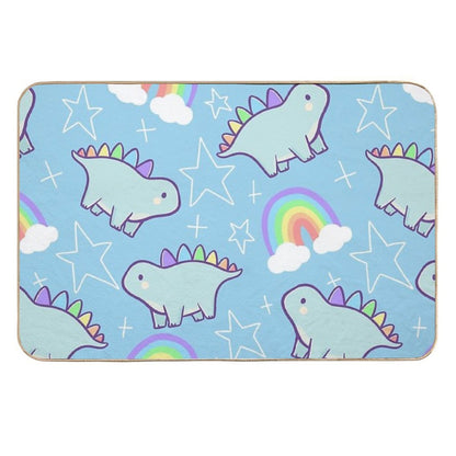 Rainbow Dino  Easy Maintenance Bath Mat