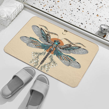 Dragon Fly Tattoo  Easy To Clean Bath Mat