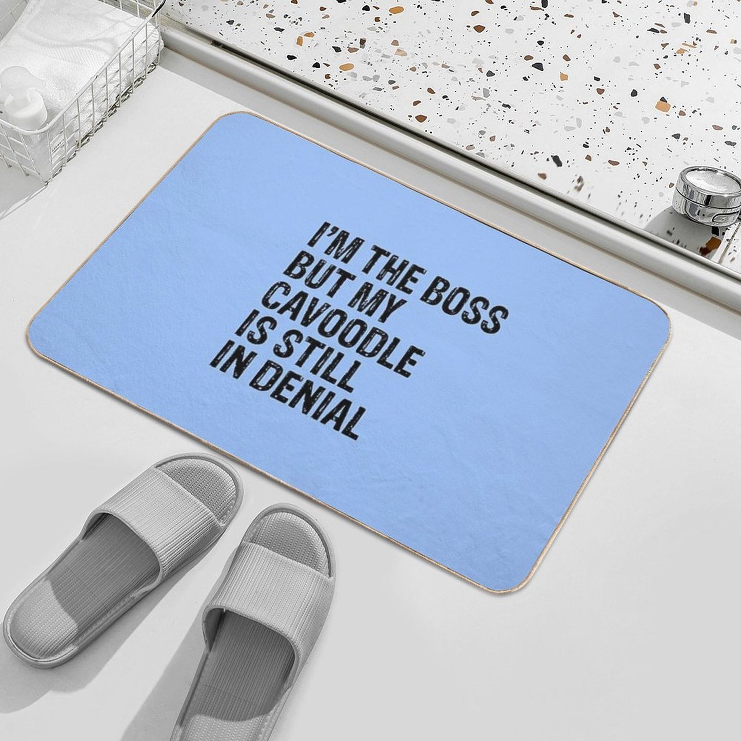 I'm The Boss But My Cavoodle Still In Denial Durable Bath Mat