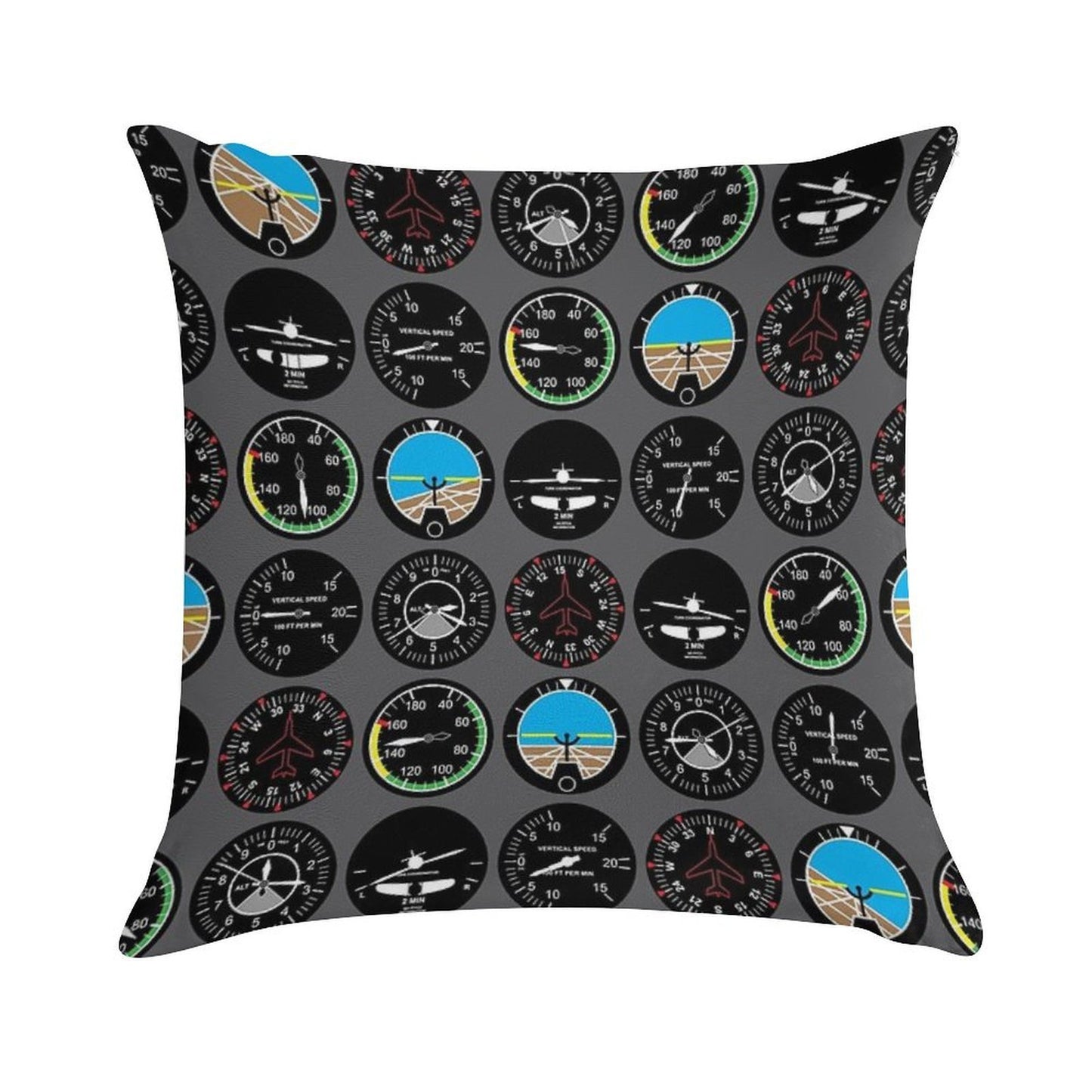 Flight Instruments Soft Luxury Feel Throw Pillow