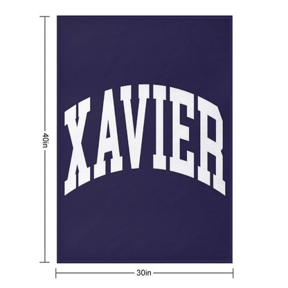 Xavier - College Font Curved Premium Throw Blanket