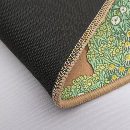 Capybaras Meadow in Green And Yellow  Non-Slip Bath Mat