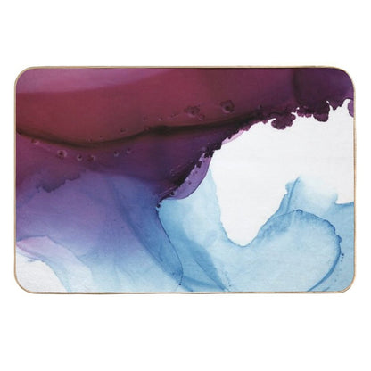 Shades of Purple, Abstract Fluid Artwork  Easy Maintenance Bath Mat