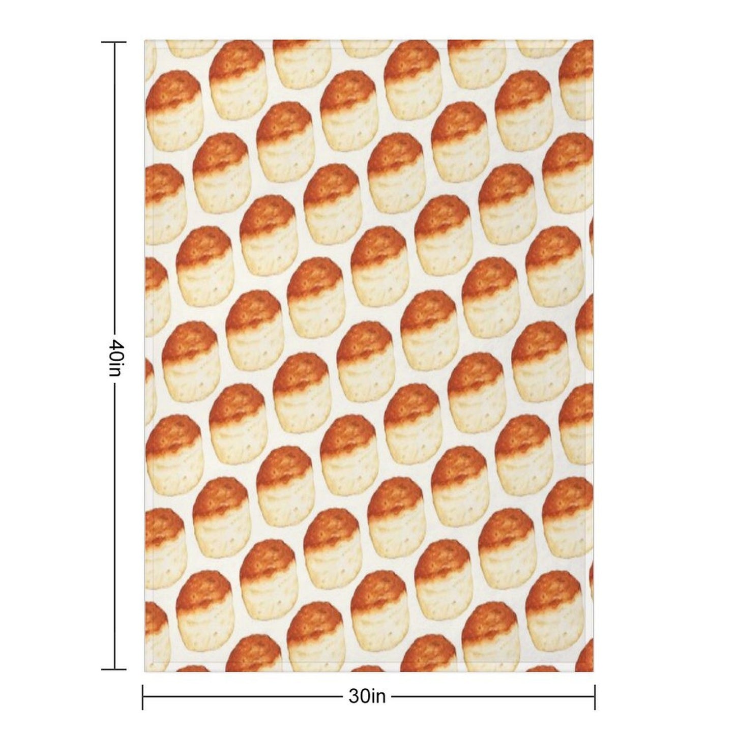 Biscuit Pattern - White Lightweight Throw Blanket