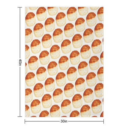 Biscuit Pattern - White Lightweight Throw Blanket