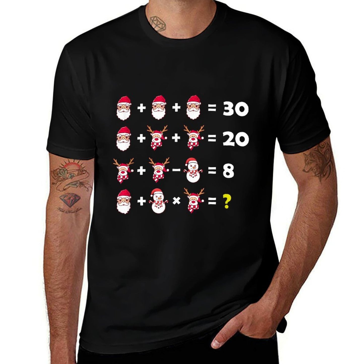 Christmas Math Quiz Teacher - Equation Math Teacher  Graphic-printed T-Shirt