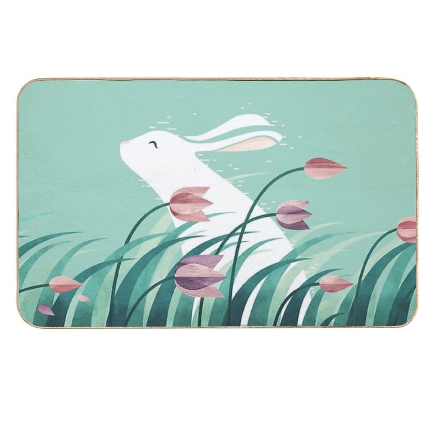 Rabbit, Resting  Easy Maintenance Bath Mat