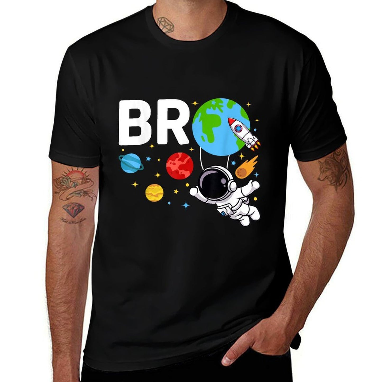 Brother Bro Space Astronaut Birthday Family Matching  Odor-resistant T-Shirt