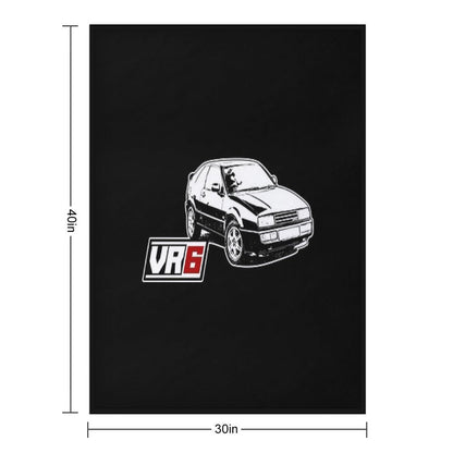 Sketched VR6 Corrado Artwork Travel-friendly Throw Blanket