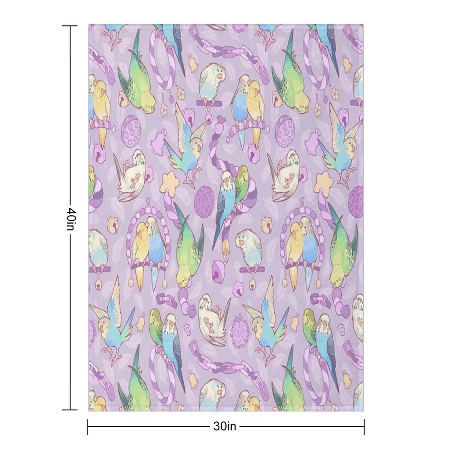 Budgie Bunch Grape Froyo Flavored Durable Throw Blanket