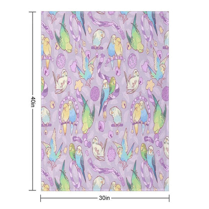 Budgie Bunch Grape Froyo Flavored Durable Throw Blanket