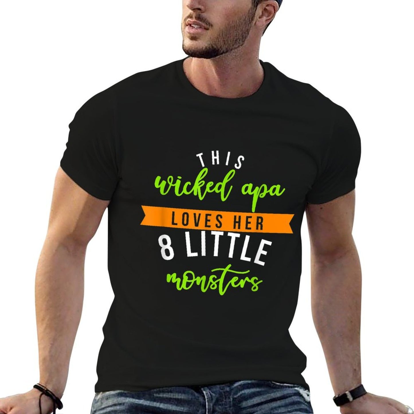 Wicked Apa 8 Monsters Shirt Halloween Family  Slim-fit Cut T-Shirt