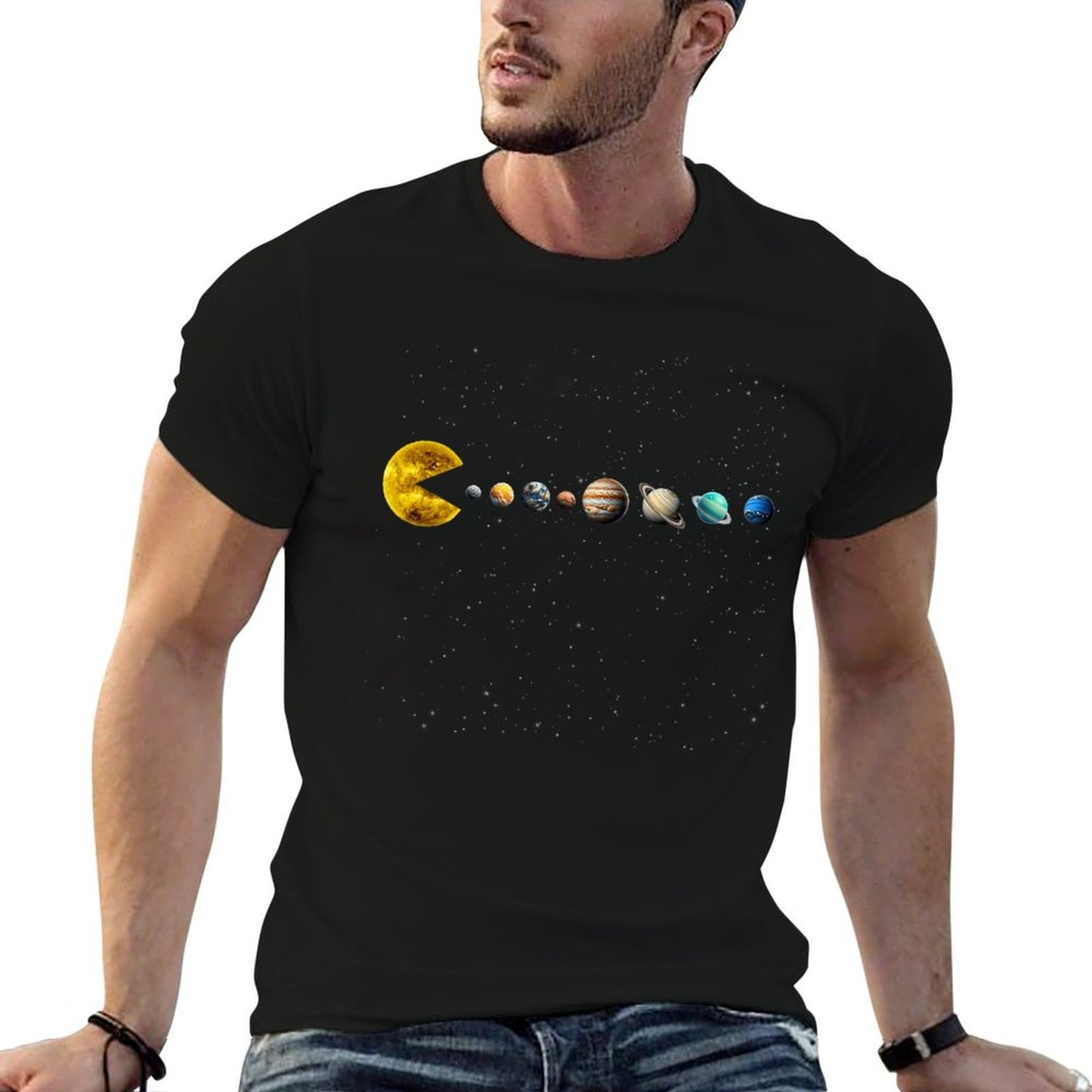 Funny Solar System - Astronauts Space Video Games  Cotton T-Shirt
